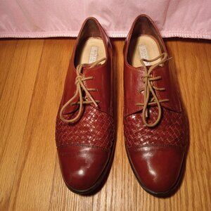 Cole Haan Molted British Tan Woven Leather Wingtip Oxfords 6.5 regular width